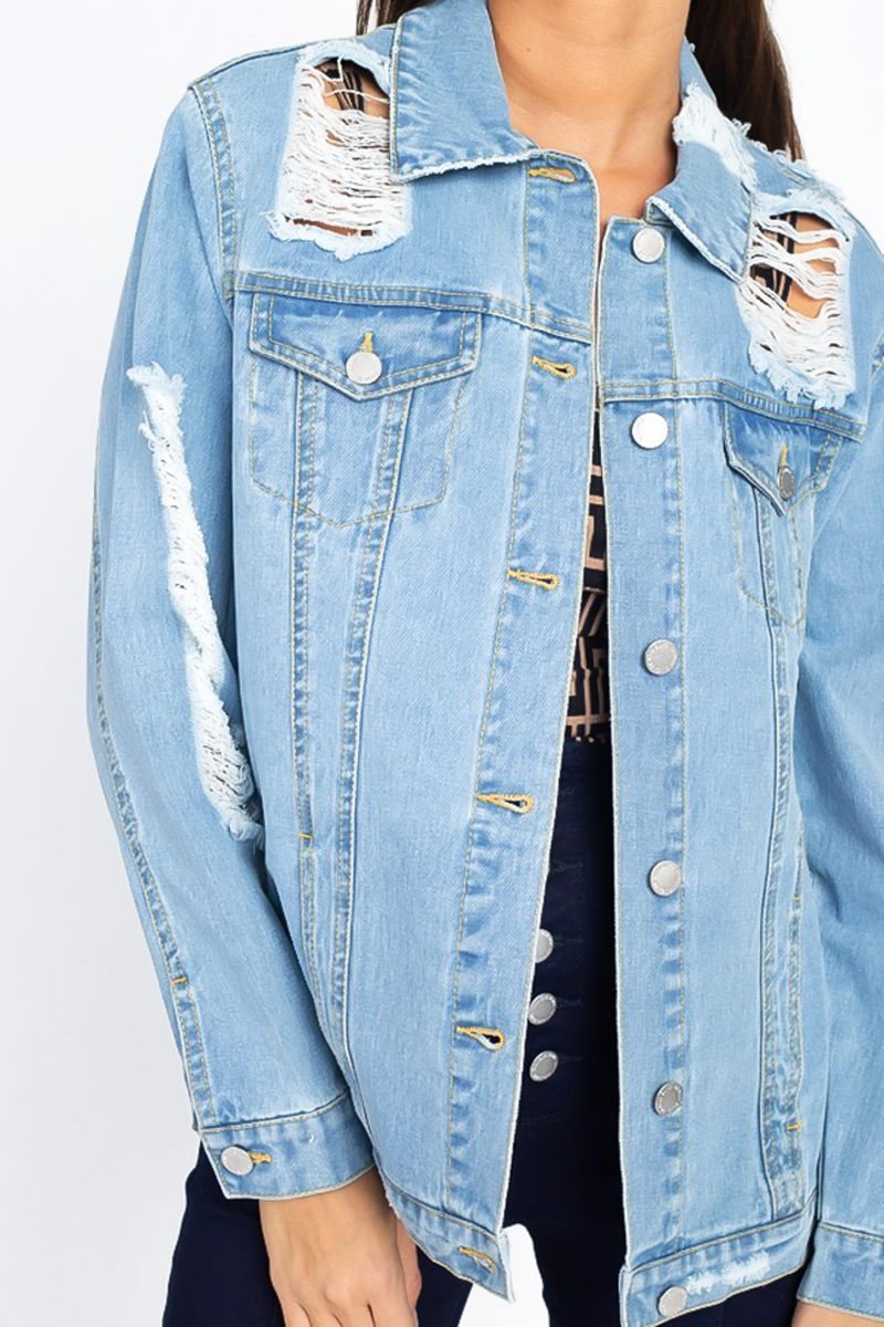 Chaqueta oversized distressed
