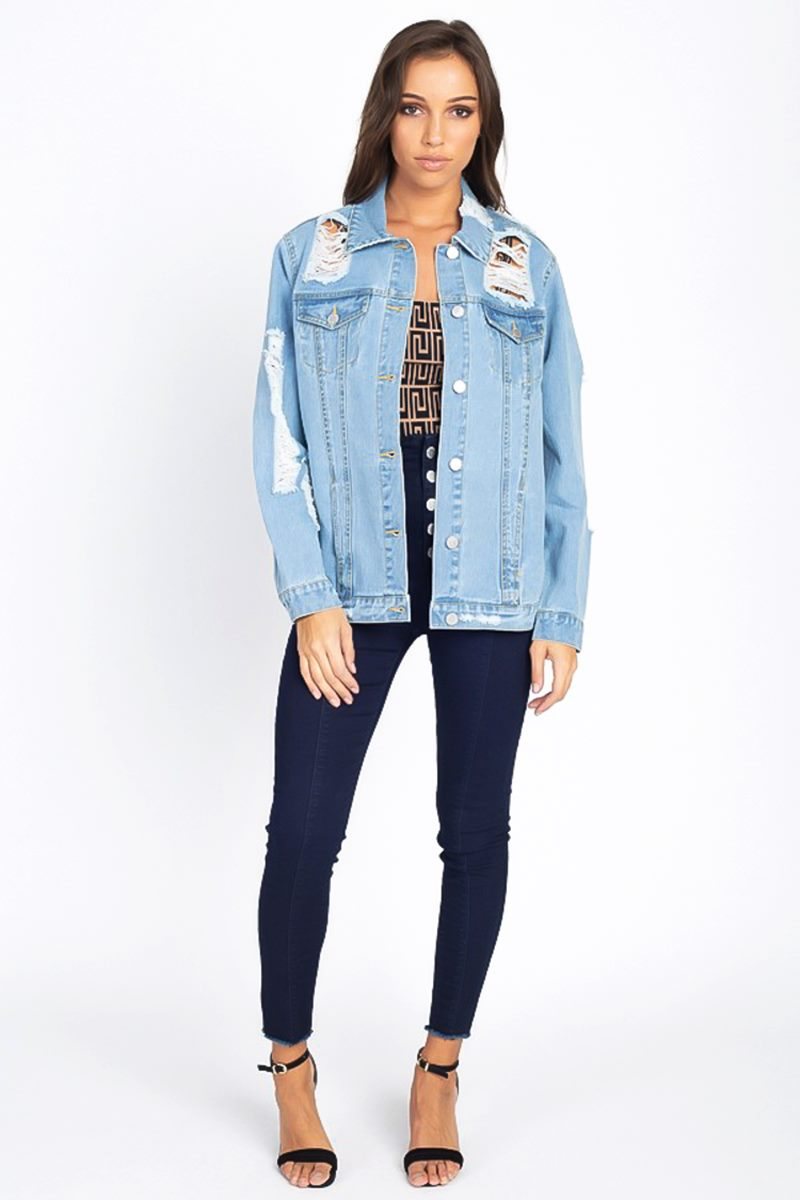 Chaqueta oversized distressed