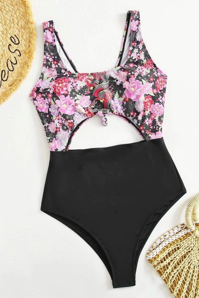 Bikini floral cut out