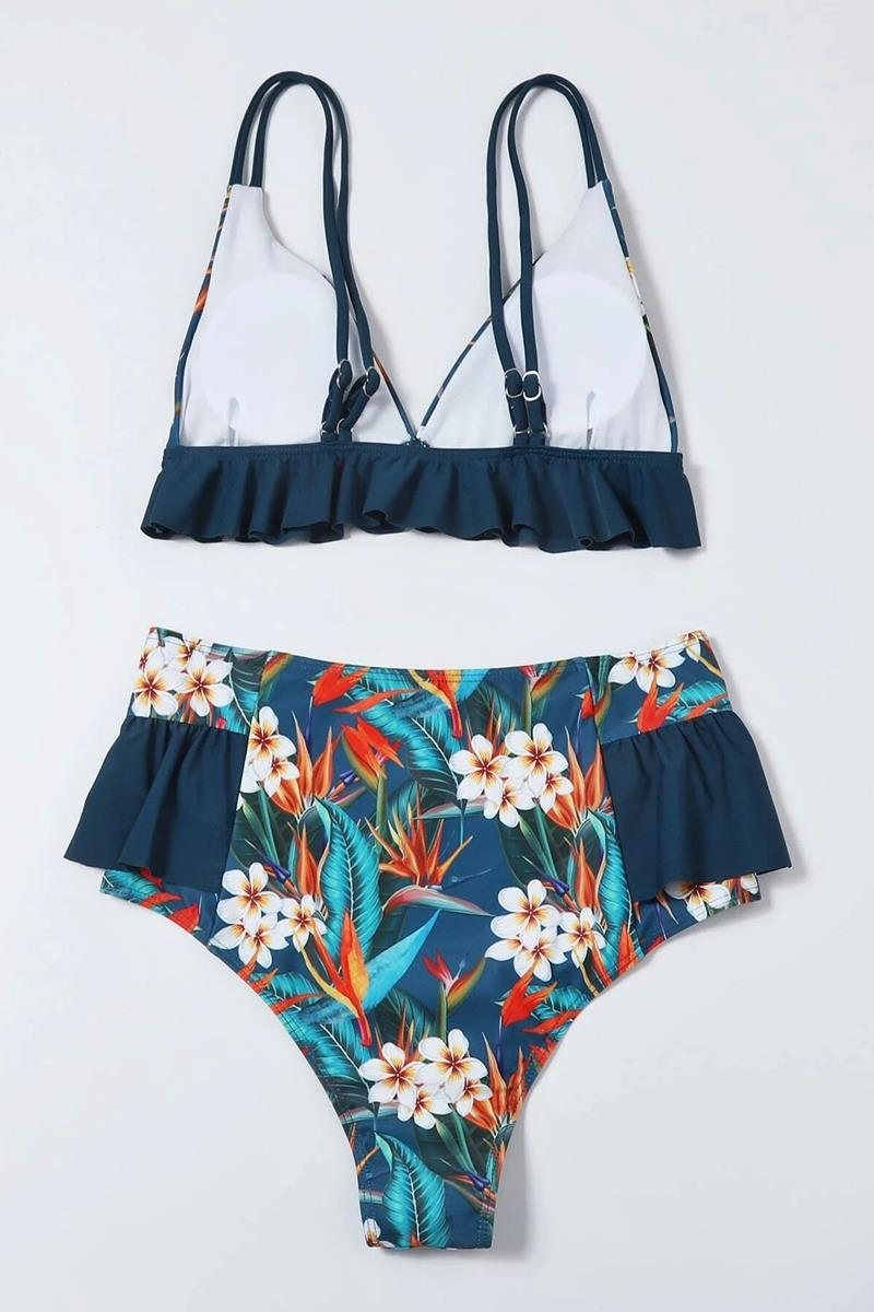 Bikini tropical ruffle
