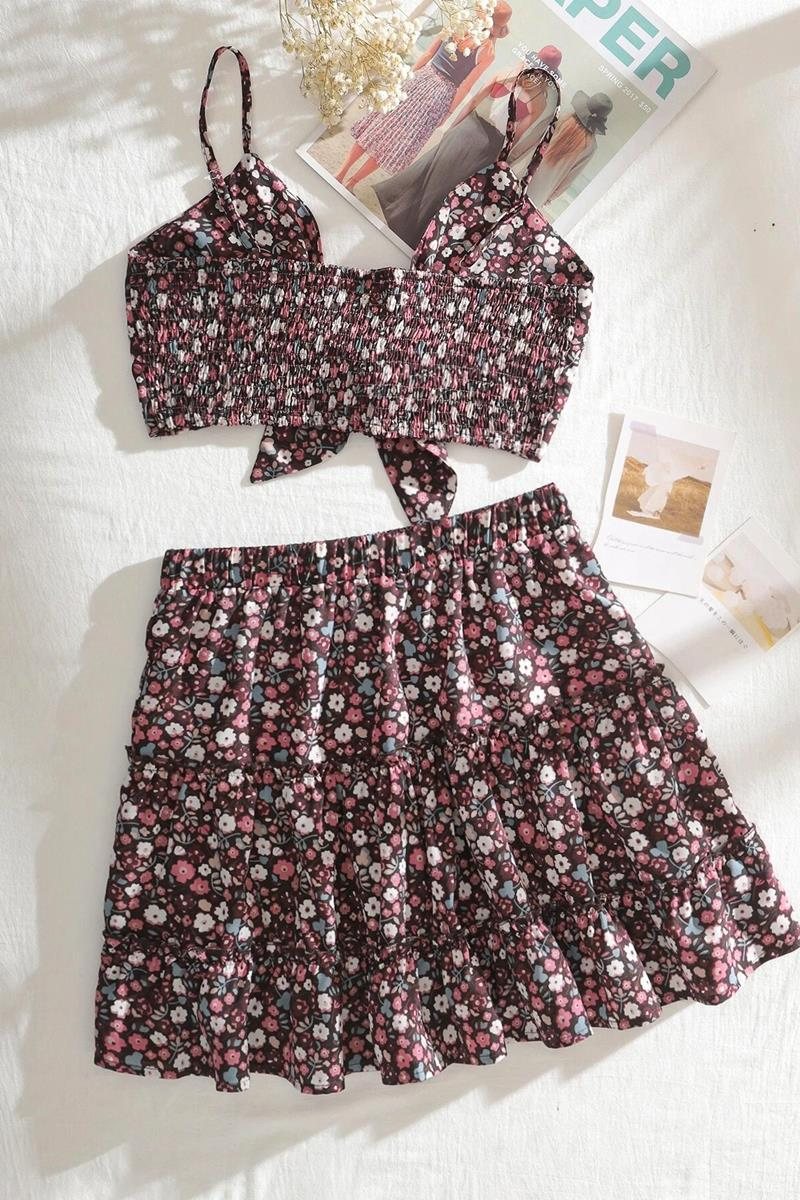 Conjunto tie front cami