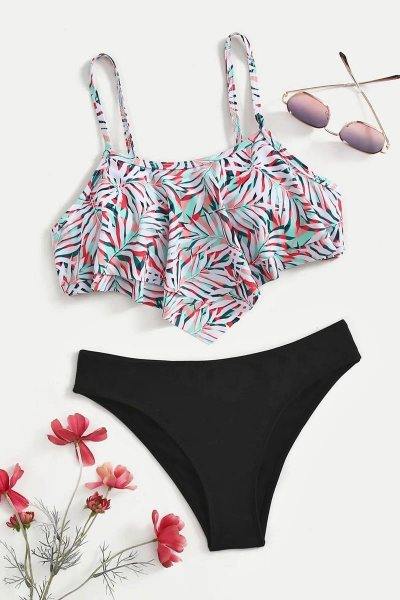 Bikini flounce print