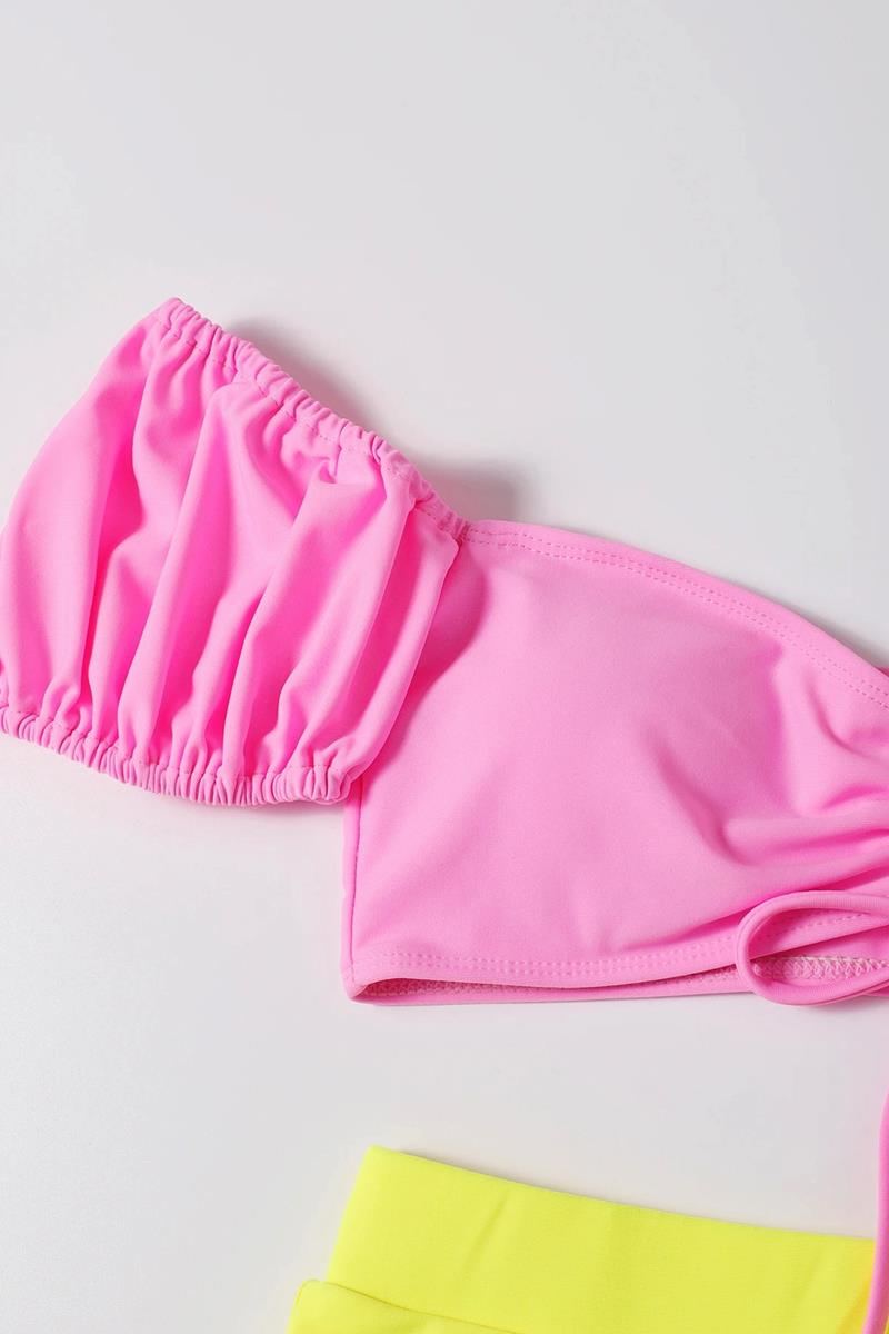 Bikini color block tie