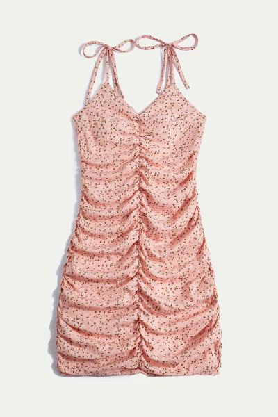 Vestido floral ruched