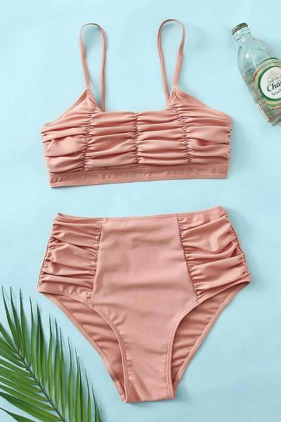Bikini ruched high waist