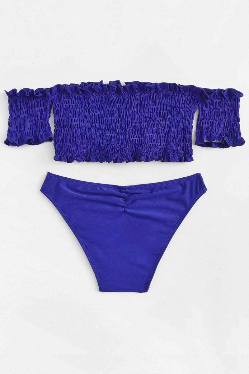 Bikini ruched off shoulder