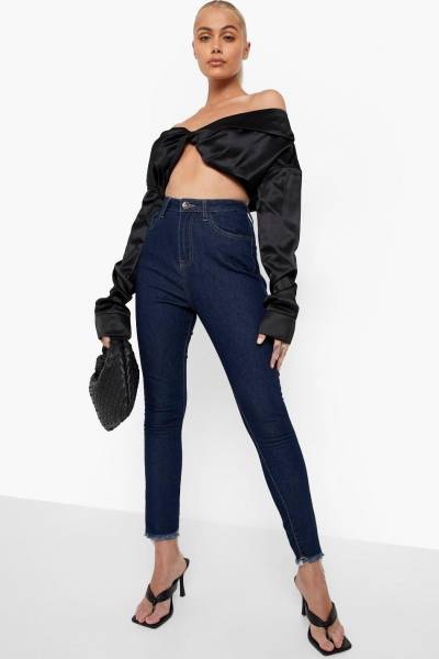 Jeans high waist frayed