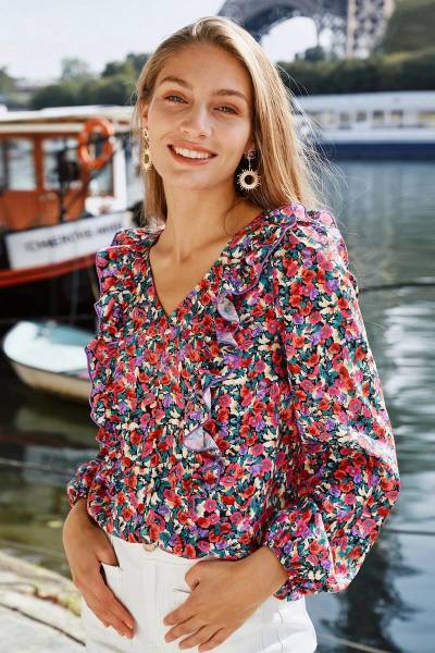 Blusa floral peplum