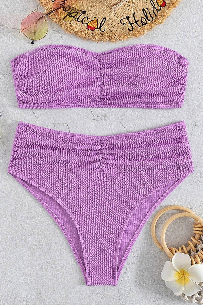 Bikini textured ruched