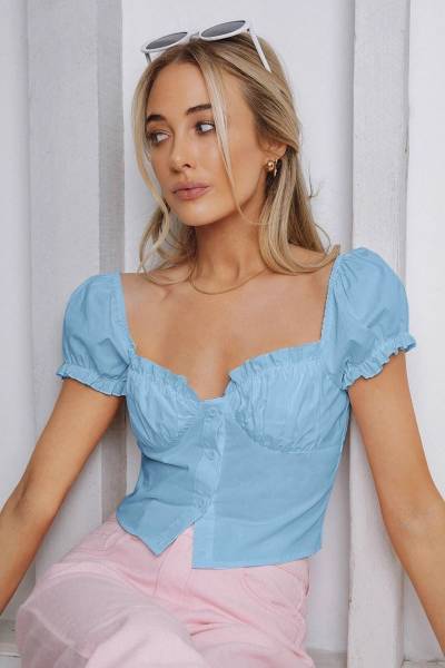 Blusa ruched milkmaid