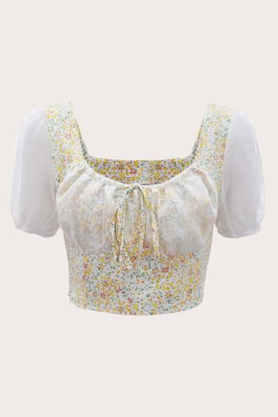 Blusa floral mesh