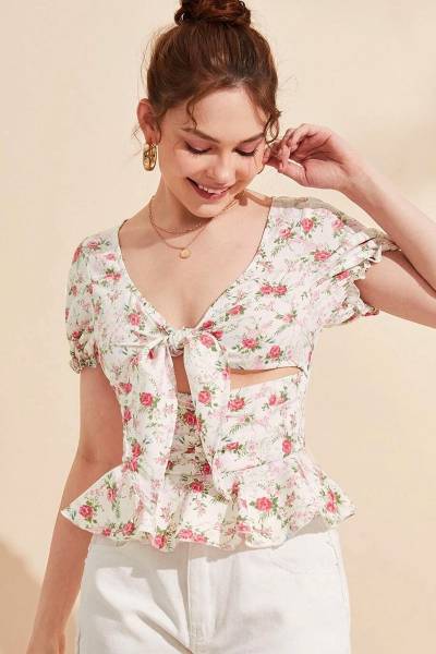 Blusa floral tie