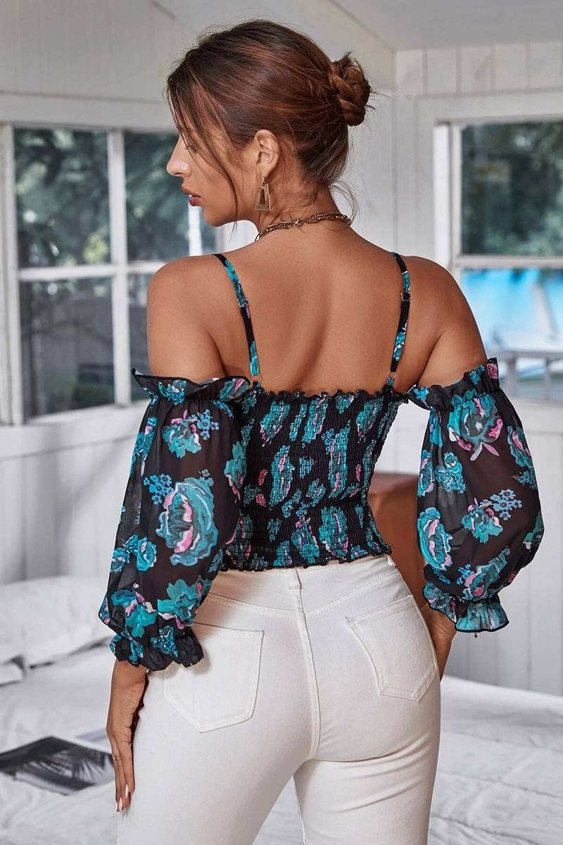 Blusa cold shoulder floral