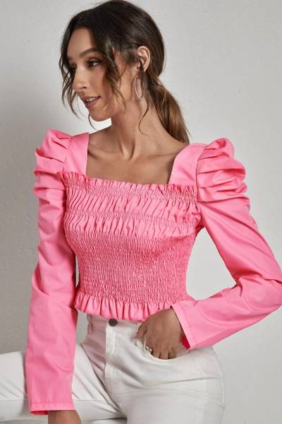 Blusa peplum crop