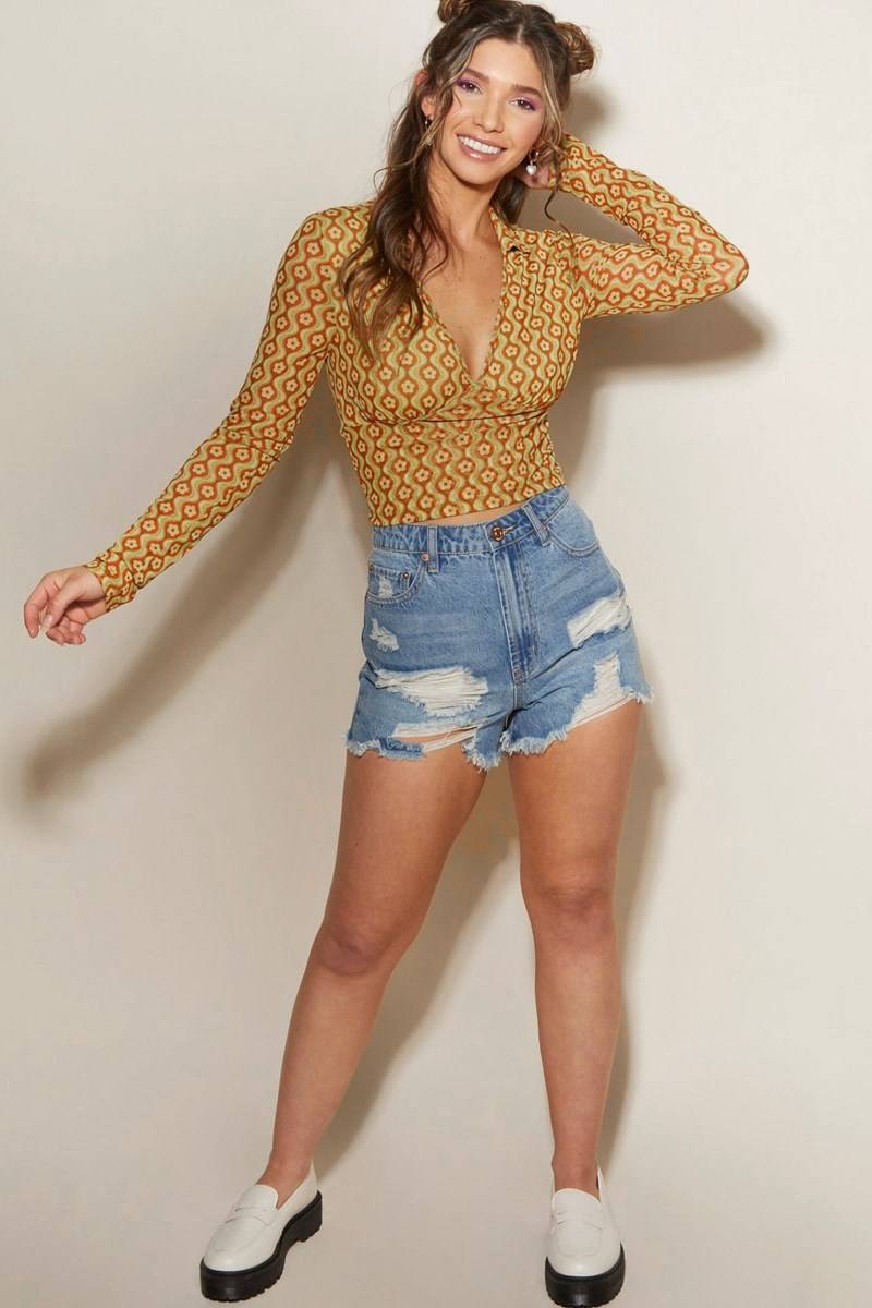 Shorts high rise ripped