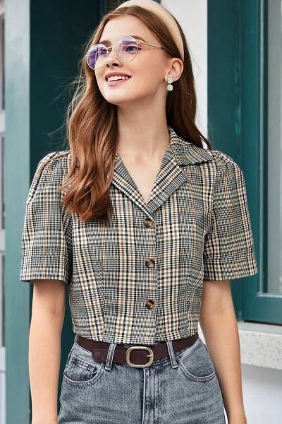 Blusa plaid button