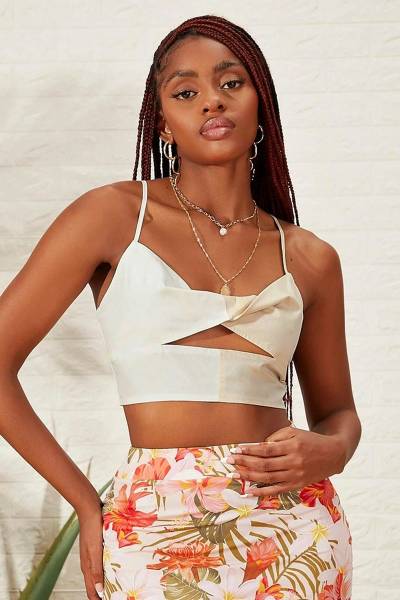 Blusa crossover crop