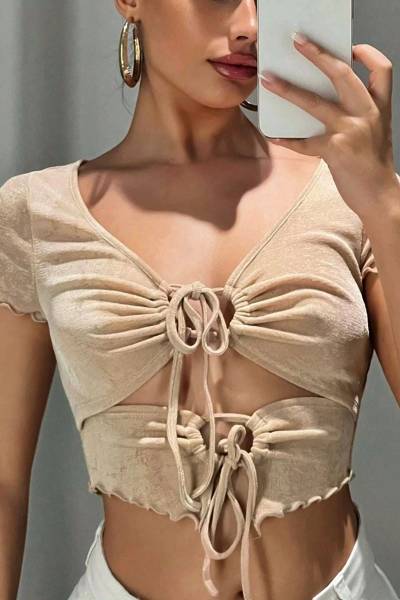 Blusa drawstring lettuce