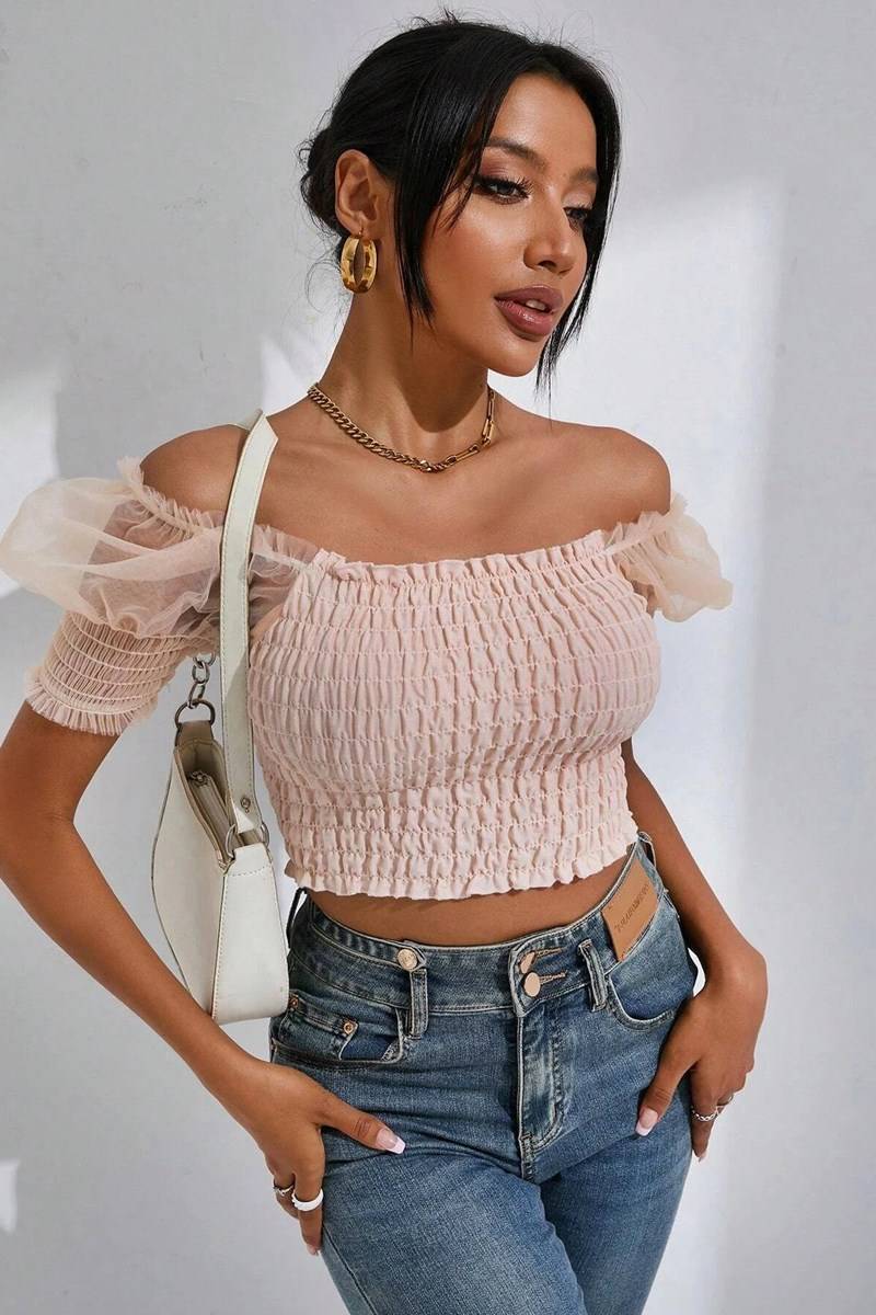 Blusa contrast mesh
