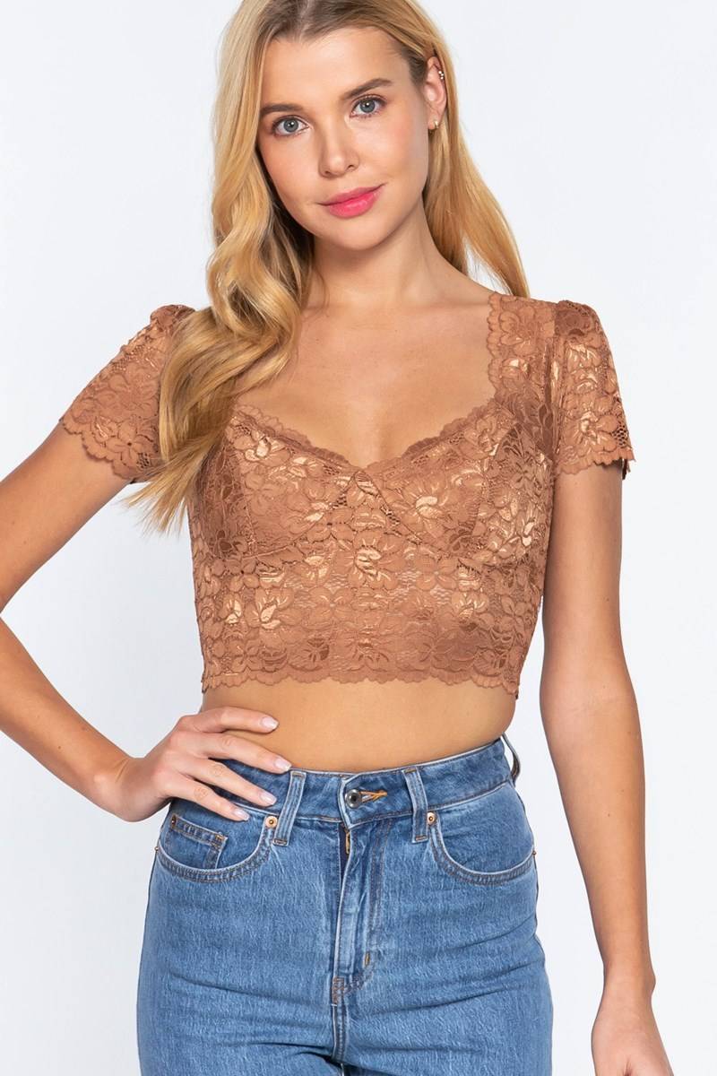 Blusa sweetheart lace