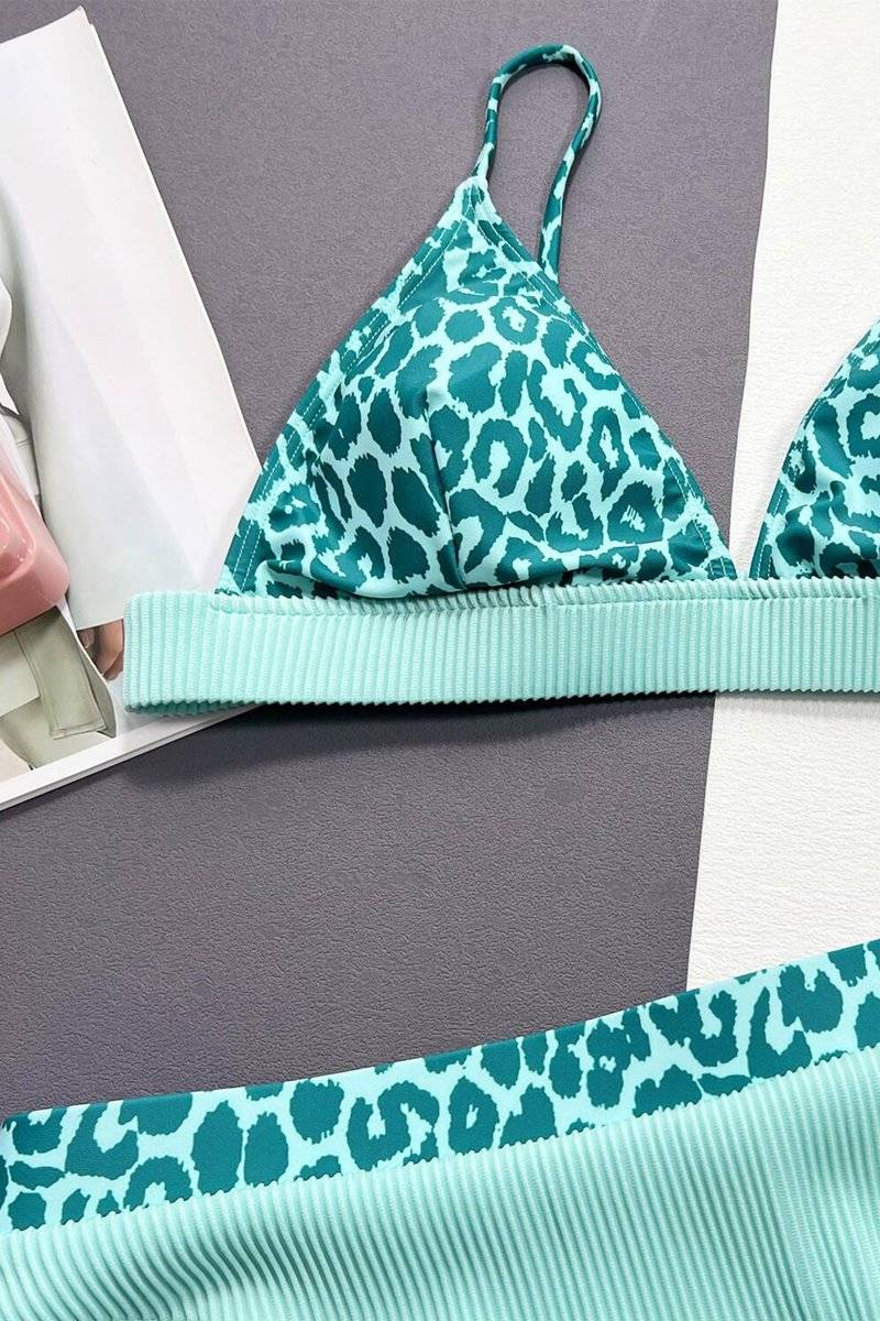Bikini leopard ribbed