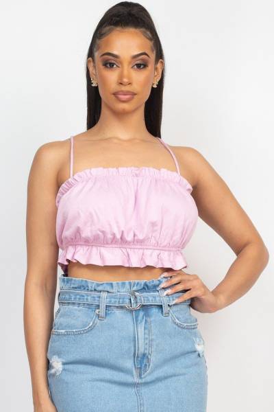 Blusa puffed lace up
