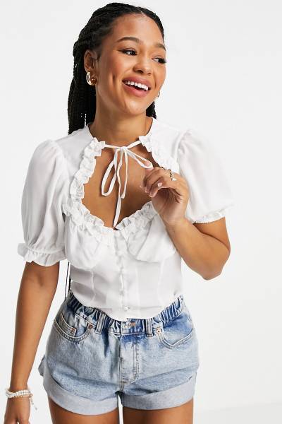 Blusa ruched cut out