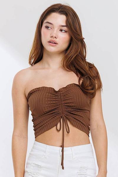 Blusa rib drawstring