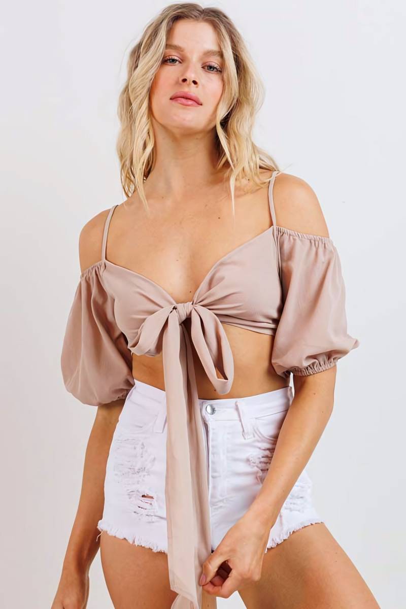 Blusa crep tie bow