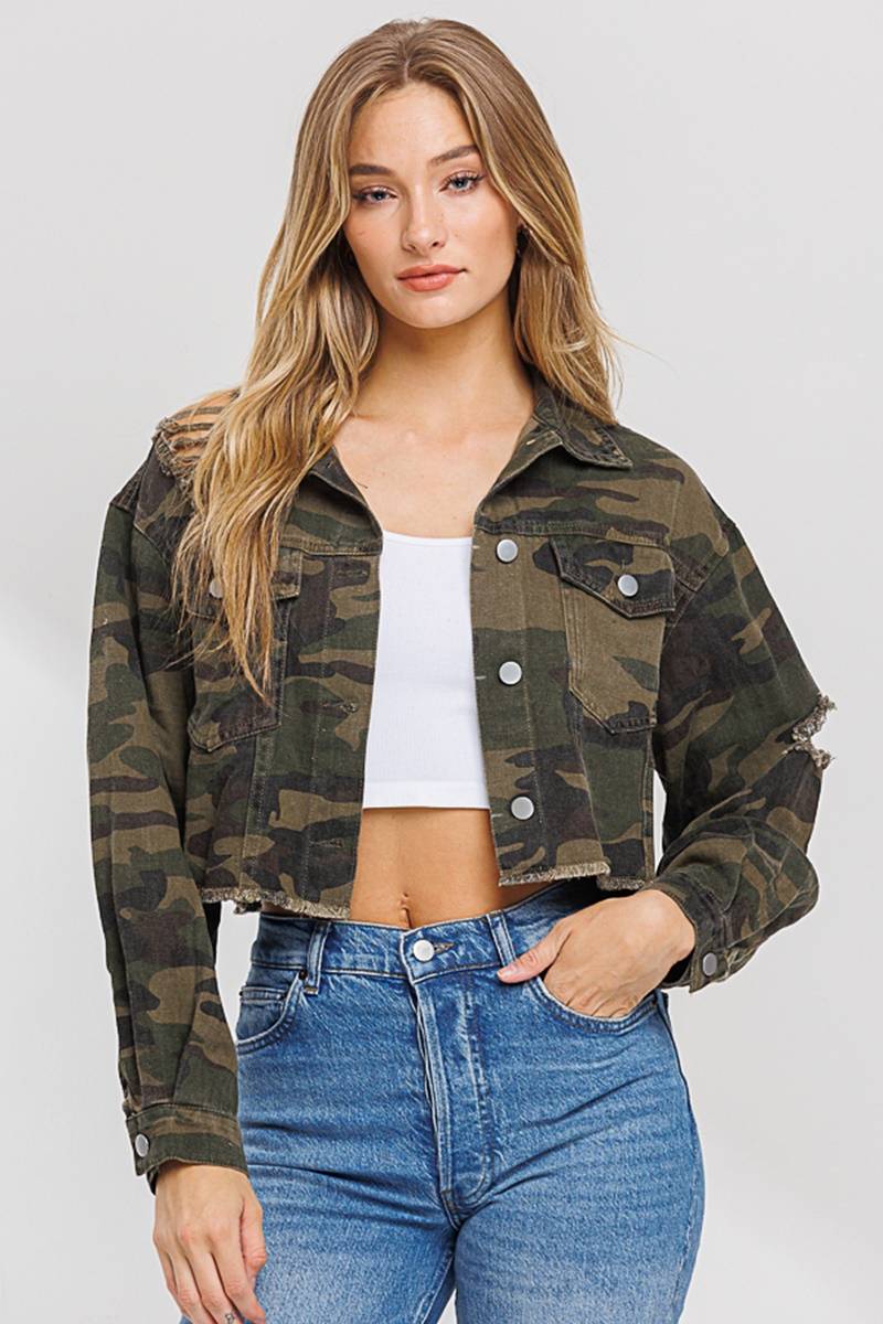 Chaqueta camo crop