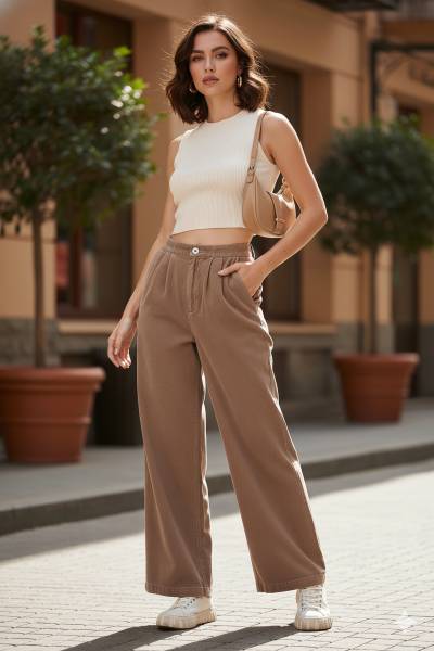 Pantalon corduroy wide leg