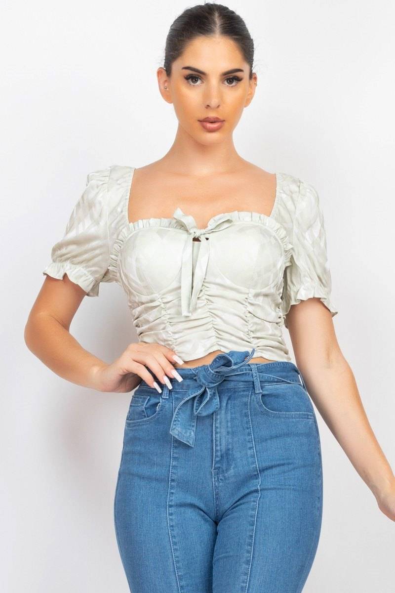 Blusa shirred crop